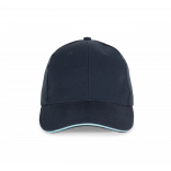 Casquette avec sandwich contrasté - 6 panneaux KP153 - Navy / Sky Blue personnalisable - Vue de face