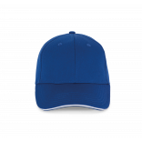 Casquette avec sandwich contrasté - 6 panneaux KP153 - Royal Blue / White personnalisable - Vue de face