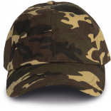 Dad cap - 6 panneaux KP154 - Khaki Camouflage personnalisable - Vue de face