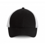Casquette Trucker - 6 panneaux KP158 - Black / White personnalisable - Vue de face
