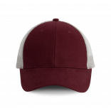 Casquette Trucker - 6 panneaux KP158 - Burgundy / Light Grey personnalisable - Vue de face