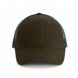 Casquette Trucker - 6 panneaux KP158 - Dark Khaki / Dark Grey personnalisable - Vue de face