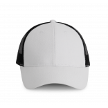 Casquette Trucker - 6 panneaux KP158 - White / Black personnalisable - Vue de face