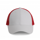 Casquette Trucker - 6 panneaux KP158 - White / Red personnalisable - Vue de face