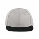Casquette Snapback - 6 panneaux KP160 - Light Grey / Black personnalisable - Vue de face