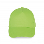 Casquette coton épais - 5 panneaux KP162 - Lime personnalisable - Vue de face