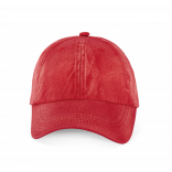 Casquette Vintage - 6 panneaux KP165 - Washed Red personnalisable - Vue de face