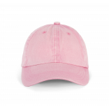 Casquette Vintage - 6 panneaux KP165 - Washed Dark Pink personnalisable - Vue de face