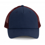 Casquette Trucker - 5 panneaux KP170 - Indigo / Wine personnalisable - Vue de face