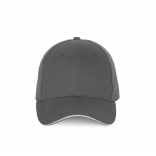 Casquette sandwich contrasté - 6 panneaux KP185 - Dark Grey / Light Grey personnalisable - Vue de face