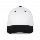 Casquette - 6 panneaux KP188 - White / Black personnalisable - Vue de face