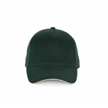 Casquette - 5 panneaux KP189 - Forest Green / Beige personnalisable - Vue de face