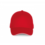 Casquette - 5 panneaux KP189 - Red / White personnalisable - Vue de face