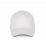 Casquette - 5 panneaux KP189 - White / Navy personnalisable - Vue de face