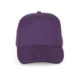 Casquette - 5 panneaux KP189 - Purple / Dark Grey personnalisable - Vue de face