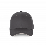 Casquette avec sandwich contrasté - 6 panneaux KP191 - Dark Grey / Light Grey personnalisable - Vue de face