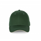 Casquette avec sandwich contrasté - 6 panneaux KP191 - Forest Green / Beige personnalisable - Vue de face