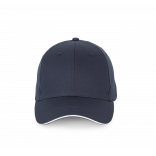 Casquette avec sandwich contrasté - 6 panneaux KP191 - Navy / White personnalisable - Vue de face
