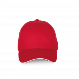 Casquette avec sandwich contrasté - 6 panneaux KP191 - Red / White personnalisable - Vue de face