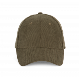 Casquette en velours - 6 panneaux KP193 - Dark Olive personnalisable - Vue de face
