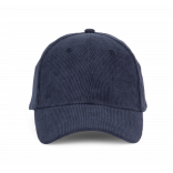 Casquette en velours - 6 panneaux KP193 - Minorca Navy personnalisable - Vue de face
