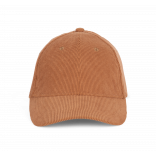 Casquette en velours - 6 panneaux KP193 - Moka personnalisable - Vue de face
