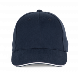 Casquette Baseball avec sandwich - 6 panneaux KP196 - Navy / White personnalisable - Vue de face