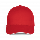 Casquette Baseball avec sandwich - 6 panneaux KP196 - Red / White personnalisable - Vue de face
