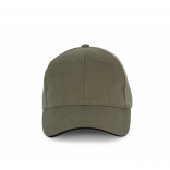 Casquette en coton biologique à sandwich contrasté - 6 panneaux KP198 - Organic Khaki / Black personnalisable - Vue de f