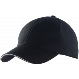 Casquette sport KP207 - Black / Grey personnalisable - Vue de face