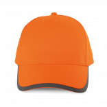 Casquette 5 panneaux en polyester KP215 - Fluorescent Orange personnalisable - Vue de face
