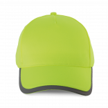 Casquette 5 panneaux en polyester KP215 - Fluorescent Yellow personnalisable - Vue de face