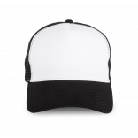 Casquette trucker - 5 panneaux KP225 - Black / White personnalisable - Vue de face