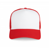 Casquette trucker - 5 panneaux KP225 - Red / White personnalisable - Vue de face