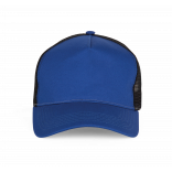 Casquette trucker - 5 panneaux KP225 - Royal Blue / Black personnalisable - Vue de face