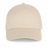 Casquette en coton et polyester recyclés K-loop tracking - 5 panneaux KP229 - Beige personnalisable - Vue de face