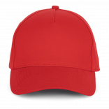 Casquette en coton et polyester recyclés K-loop tracking - 5 panneaux KP229 - Red personnalisable - Vue de face