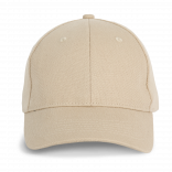 Casquette en coton et polyester recyclés K-loop tracking-  6 panneaux KP230 - Beige personnalisable - Vue de face