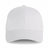 Casquette en coton bio - 6 panneaux KP233 - White personnalisable - Vue de face