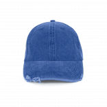 Casquette vintage effet déchiré - 6 panneaux KP235 - Washed Blue Quartz personnalisable - Vue de face