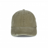 Casquette vintage effet déchiré - 6 panneaux KP235 - Washed Ivy Green personnalisable - Vue de face