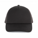 Casquette trucker 5 panneaux en coton canvas - K-up Gold Label KP240 - Black / Dark Grey personnalisable - Vue de face