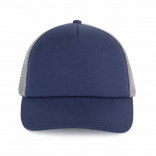 Casquette trucker 5 panneaux en coton canvas - K-up Gold Label KP240 - Mood Indigo / Frost Grey personnalisable - Vue de