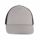 Casquette trucker 5 panneaux en coton canvas - K-up Gold Label KP240 - Opal Grey / Black personnalisable - Vue de face