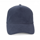 Casquette 5 panneaux en velours KP250 - Minorca Navy personnalisable - Vue de face