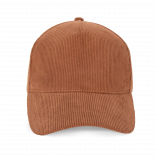 Casquette 5 panneaux en velours KP250 - Moka personnalisable - Vue de face