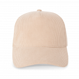 Casquette 5 panneaux en velours KP250 - Sand personnalisable - Vue de face