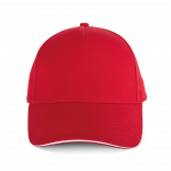 Casquette 5 panneaux avec sandwich - K-up Gold Label KP353 - Classic Red / White personnalisable - Vue de face