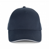 Casquette 5 panneaux avec sandwich - K-up Gold Label KP353 - Navy / White personnalisable - Vue de face