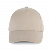Casquette en coton bio 5 panneaux - K-up Gold Label KP355 - Beige personnalisable - Vue de face